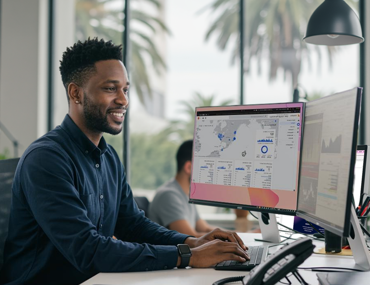 Jeune homme offrant une prestation de srategie digital complémentaire aux design de site e-commerce