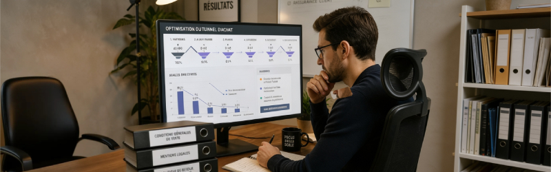 Dirigeant e-commerce en train de se mettre en conformité avec le bouton e-commerce