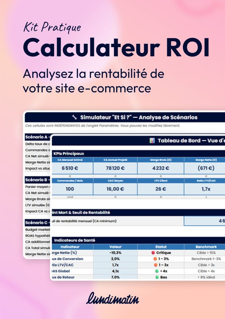 Estimez vos revenus, coûts et rentabilité avec notre calculateur de ROI e-commerce