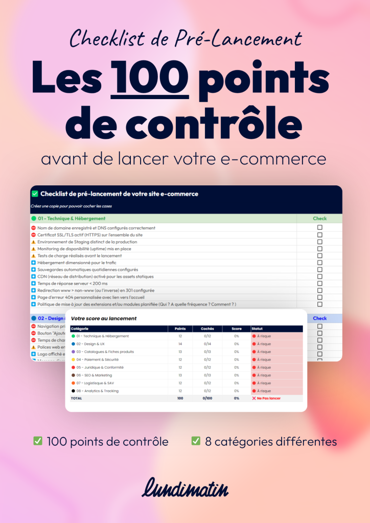 Checklist gratuite des 100 points de contrôle à vérifier impérativement sur son site e-commerce